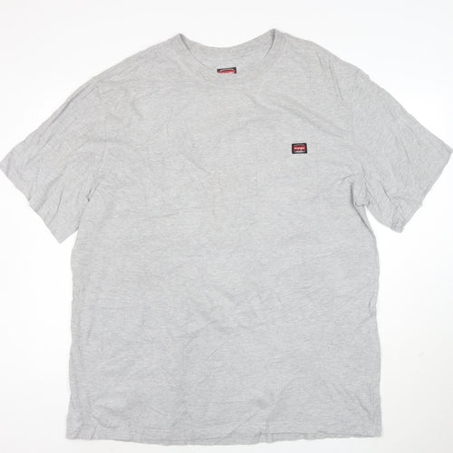 Wrangler Men's Grey 2XL Regular Fit Crew Neck Cotton T-Shirt