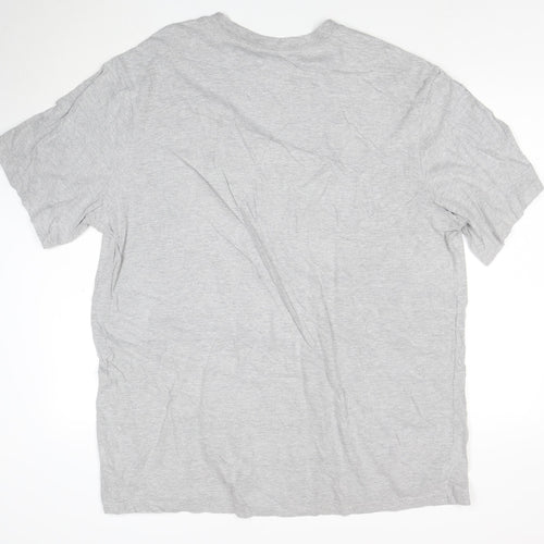 Wrangler Men's Grey 2XL Regular Fit Crew Neck Cotton T-Shirt