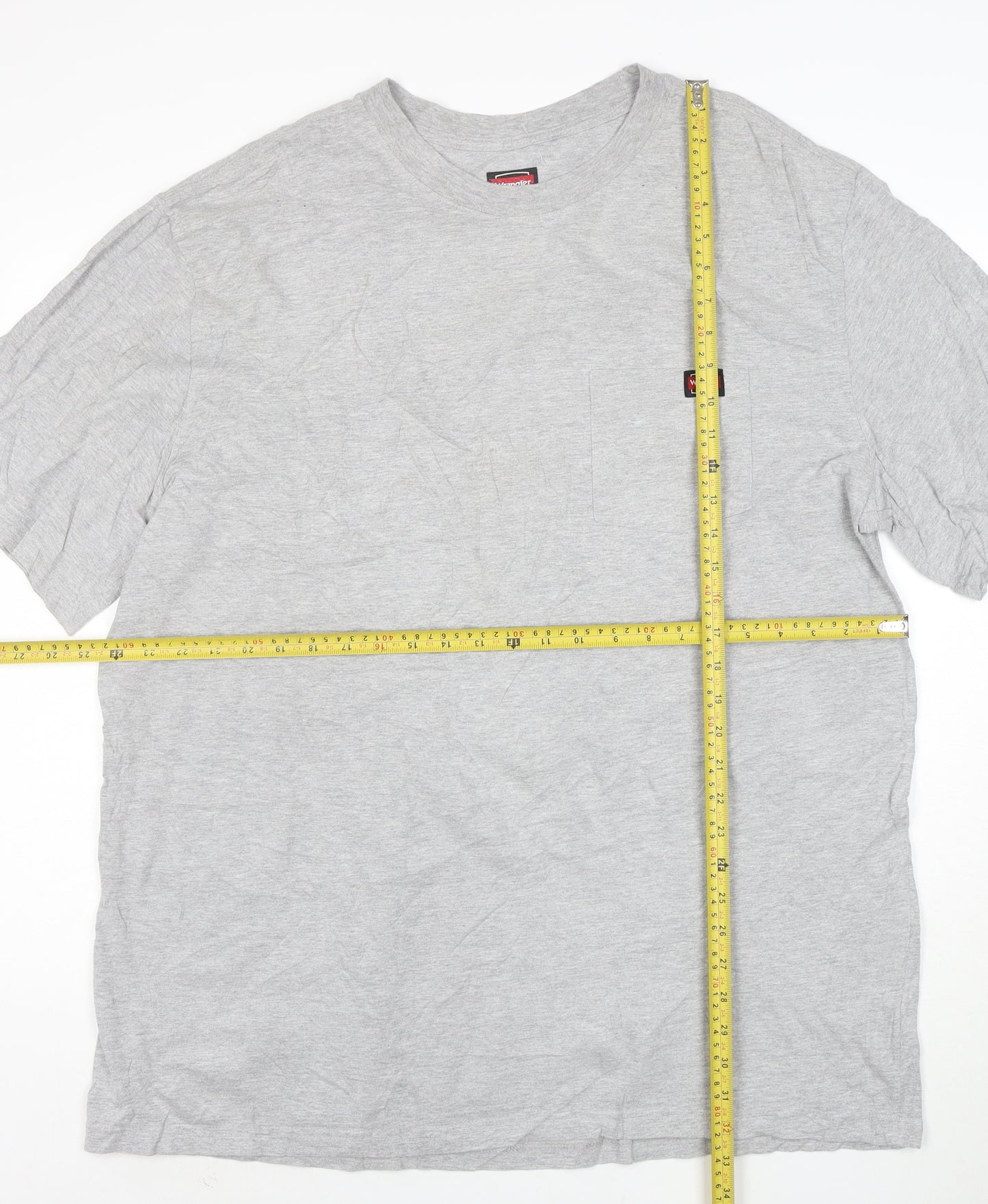 Wrangler Men's Grey 2XL Regular Fit Crew Neck Cotton T-Shirt