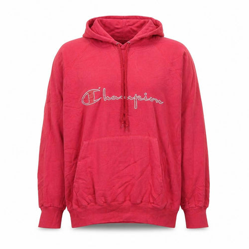 Champion Women Large Pink Pullover Hoodie Cotton Blend Logo Sweatshirt