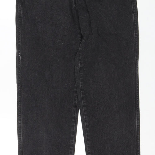 Lee Womens Black Mid Rise Straight Leg Vintage Denim Jeans Size 8