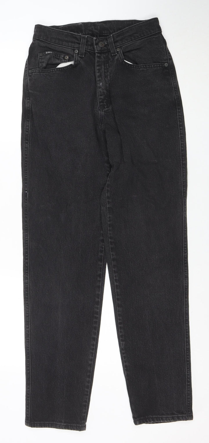 Lee Womens Black Mid Rise Straight Leg Vintage Denim Jeans Size 8