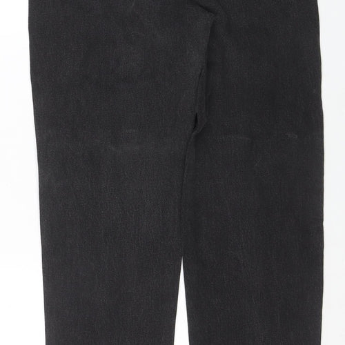 Lee Womens Black Mid Rise Straight Leg Vintage Denim Jeans Size 8