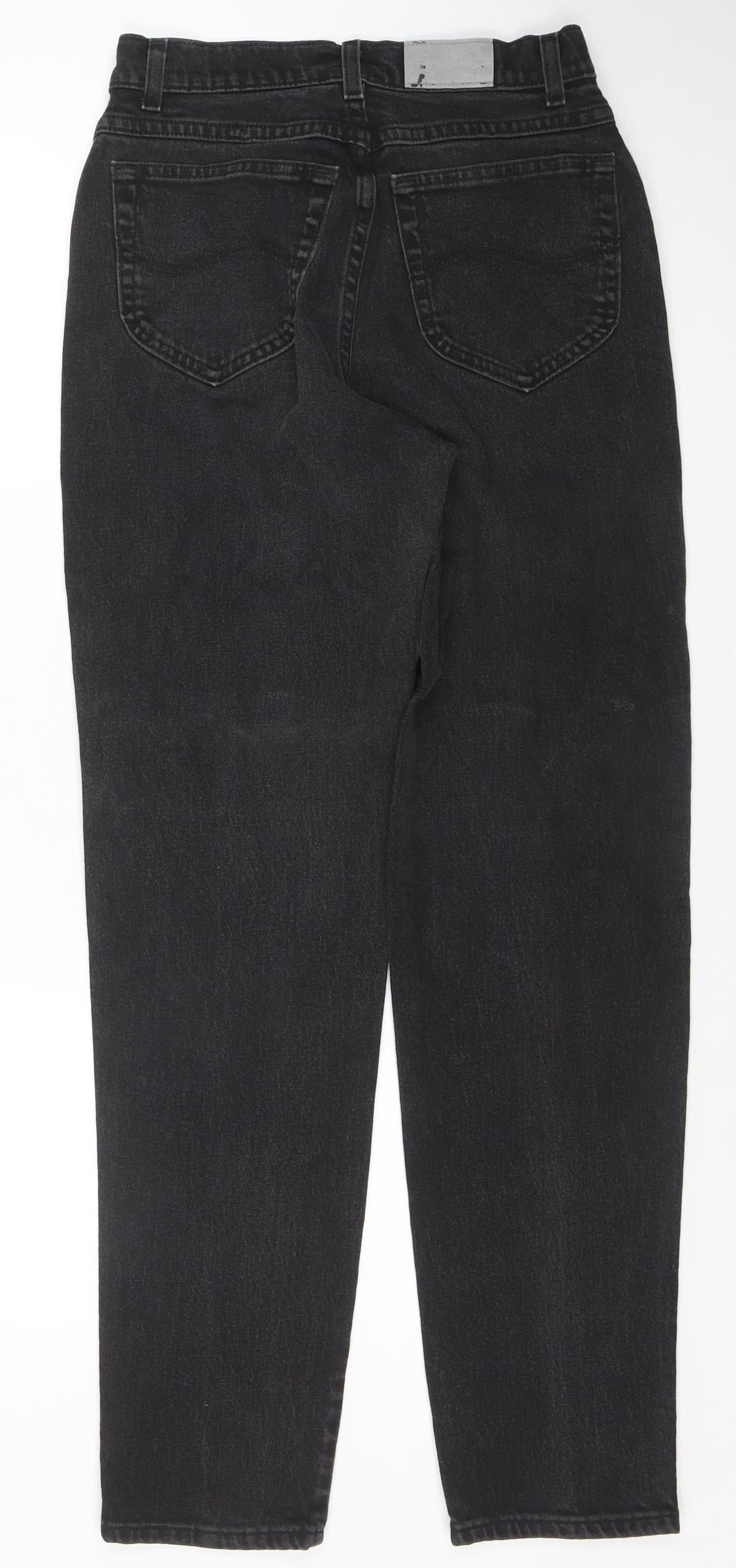 Lee Womens Black Mid Rise Straight Leg Vintage Denim Jeans Size 8
