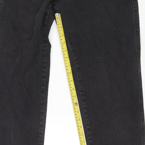 Lee Womens Black Mid Rise Straight Leg Vintage Denim Jeans Size 8