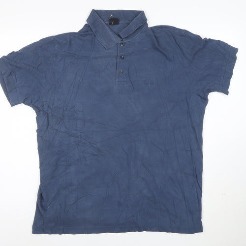Hugo Boss Mens Blue Pima Cotton Short Sleeve Polo Shirt Size L