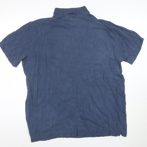 Hugo Boss Mens Blue Pima Cotton Short Sleeve Polo Shirt Size L