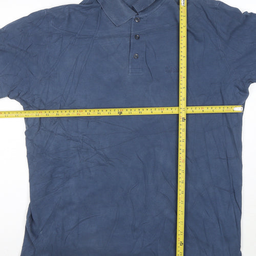 Hugo Boss Mens Blue Pima Cotton Short Sleeve Polo Shirt Size L
