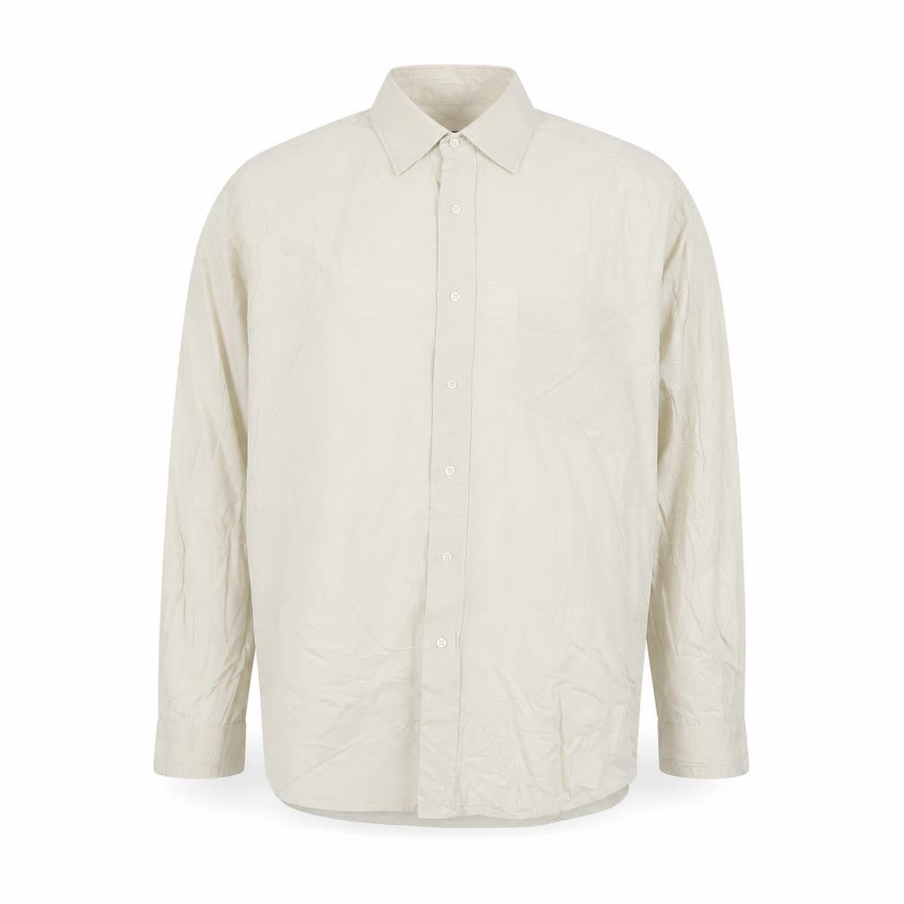 Front view of Hugo Boss Men’s Ivory Cotton Long Sleeve 42 Button-Up Shirt