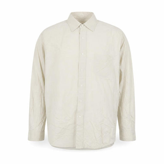 Front view of Hugo Boss Men’s Ivory Cotton Long Sleeve 42 Button-Up Shirt