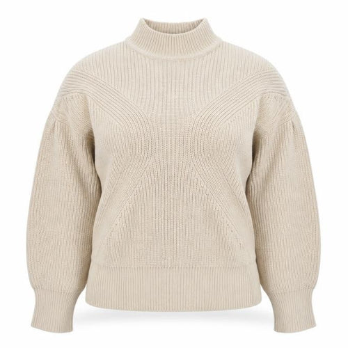 Miss Selfridge Women’s Beige High Neck Chunky Knit Jumper Size 16