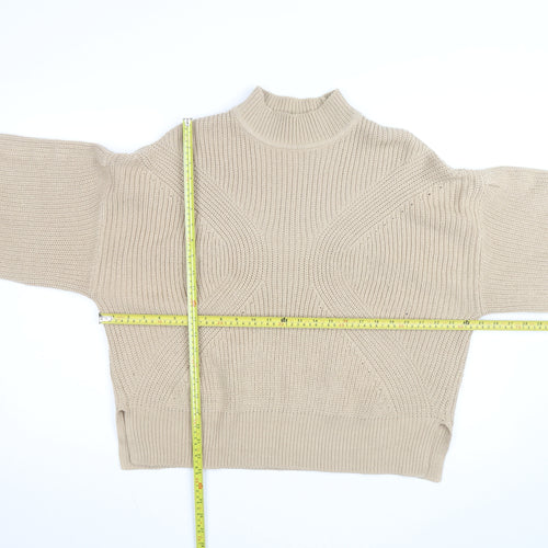 Miss Selfridge Women’s Beige High Neck Chunky Knit Jumper Size 16
