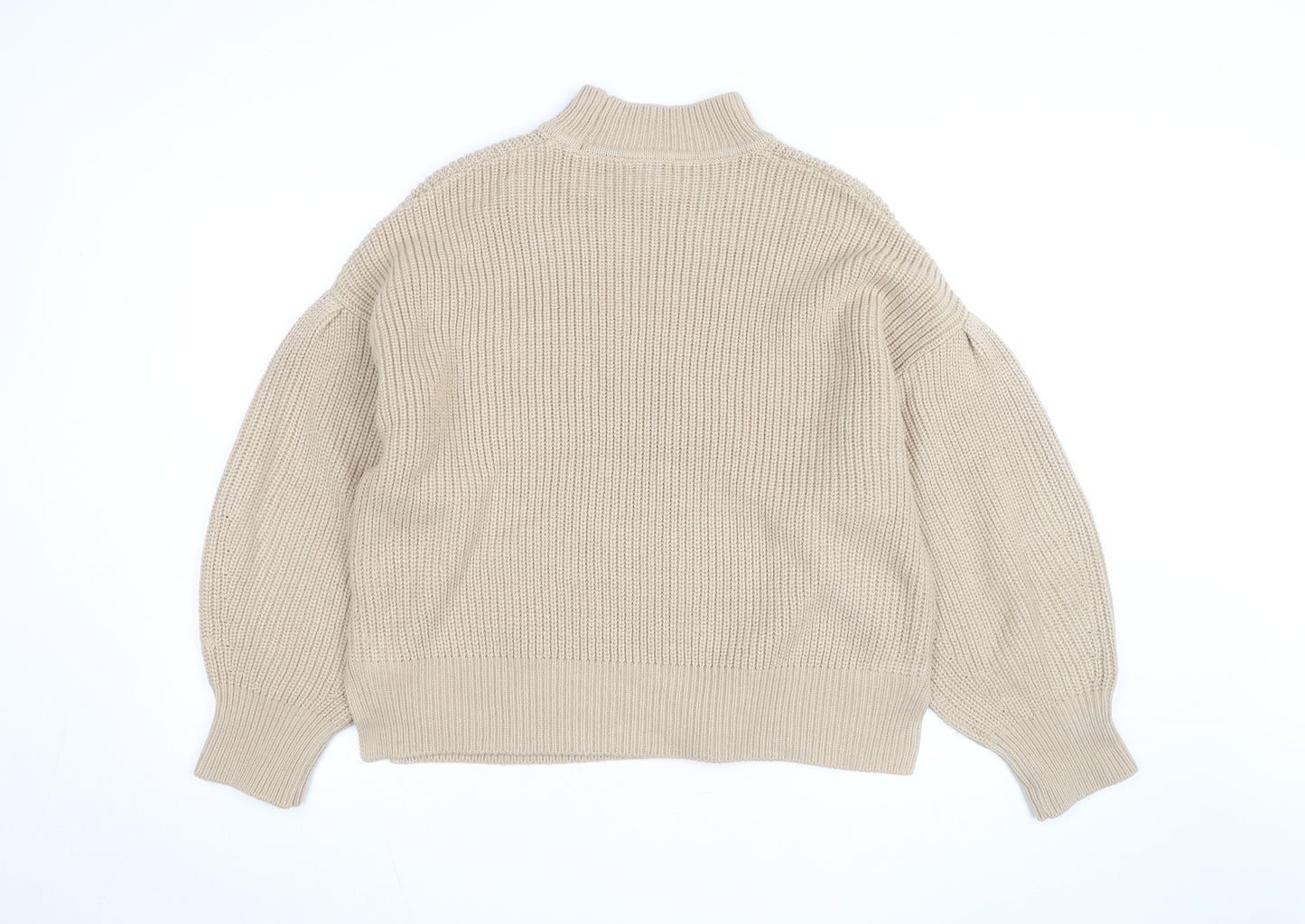 Miss Selfridge Women’s Beige High Neck Chunky Knit Jumper Size 16
