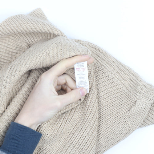 Miss Selfridge Women’s Beige High Neck Chunky Knit Jumper Size 16