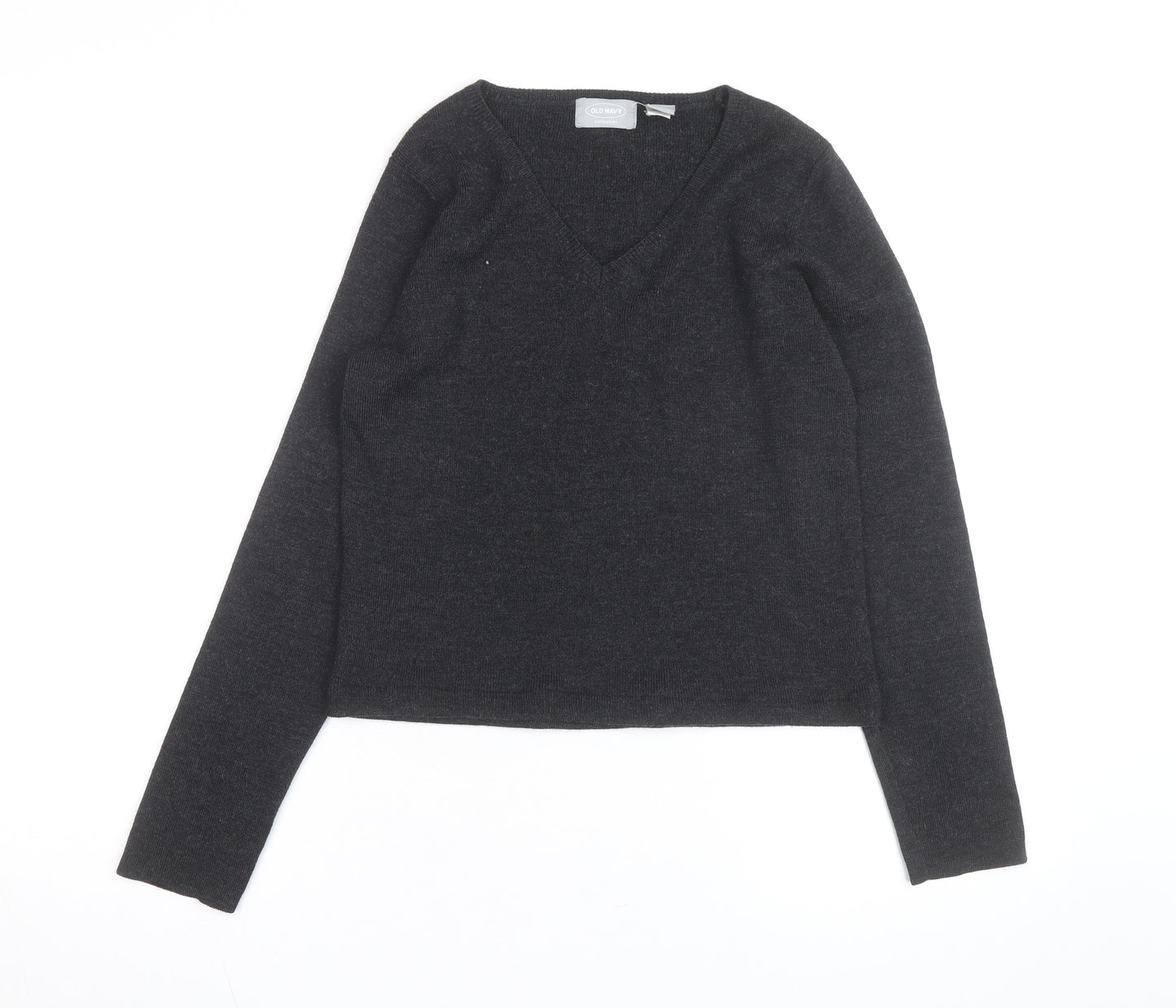 Old Navy Men's Black V-Neck Wool Blend Pullover Jumper M