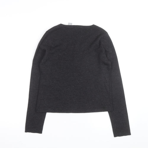 Old Navy Men's Black V-Neck Wool Blend Pullover Jumper M
