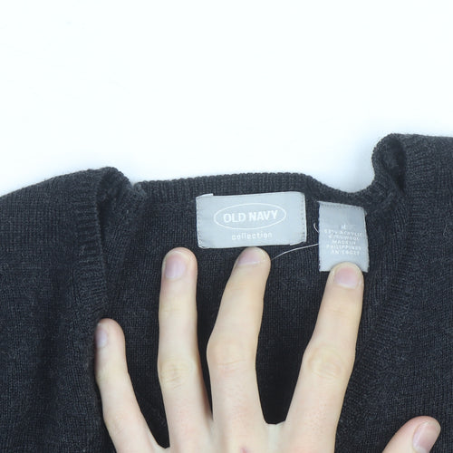 Old Navy Men's Black V-Neck Wool Blend Pullover Jumper M