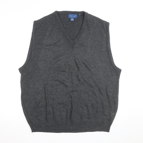 Towncraft Men's Grey Acrylic V-Neck Sleeveless Knit Vest XL