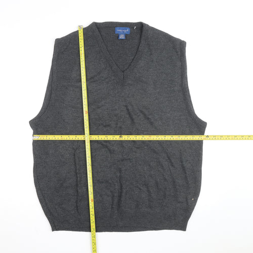 Towncraft Men's Grey Acrylic V-Neck Sleeveless Knit Vest XL