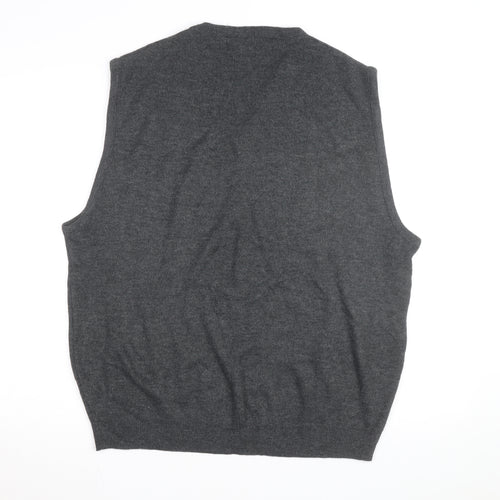 Towncraft Men's Grey Acrylic V-Neck Sleeveless Knit Vest XL