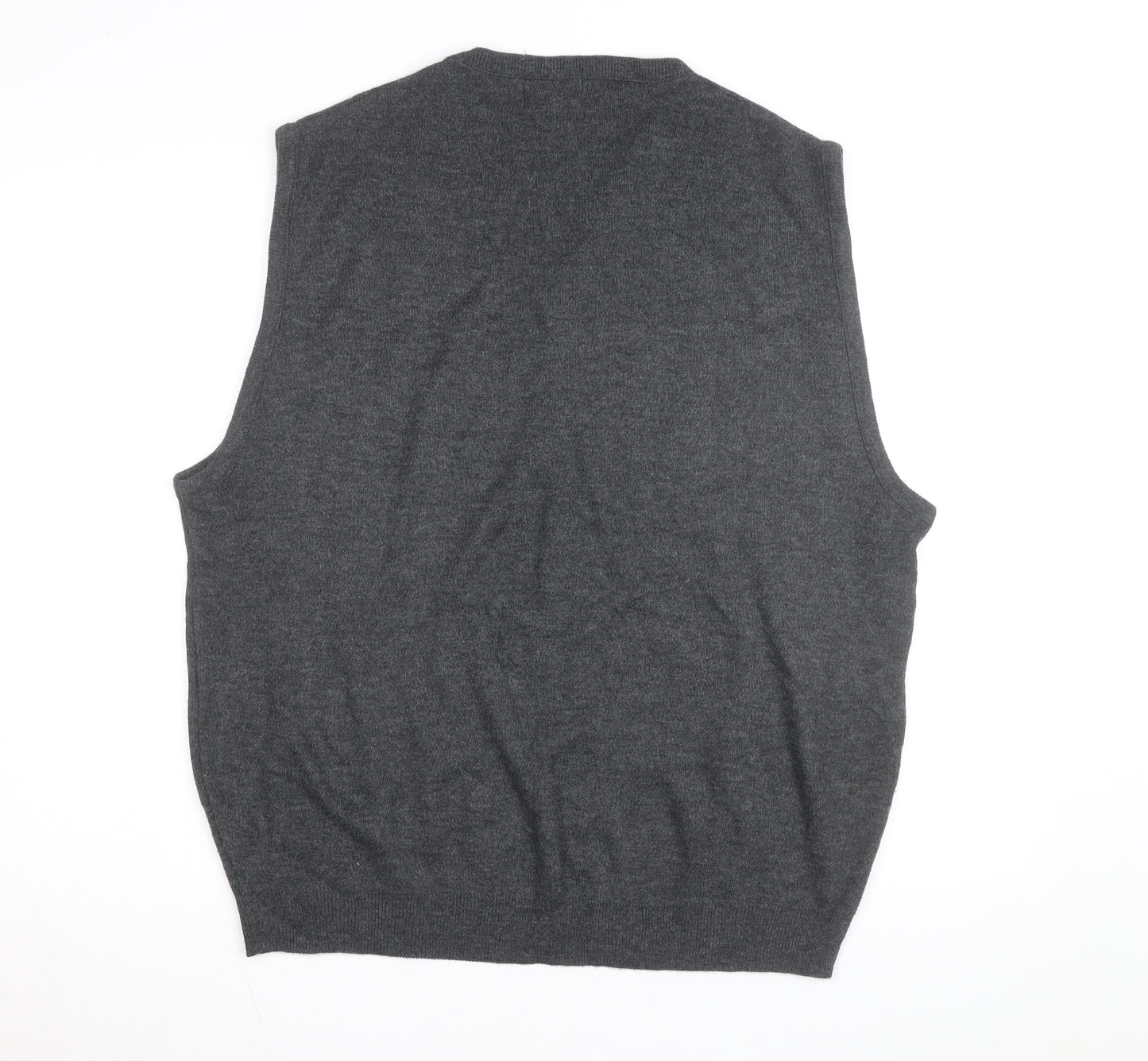 Towncraft Men's Grey Acrylic V-Neck Sleeveless Knit Vest XL
