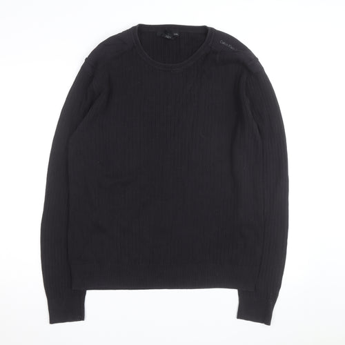 Calvin Klein Jeans Men’s Black XL Cotton Crew Neck Jumper