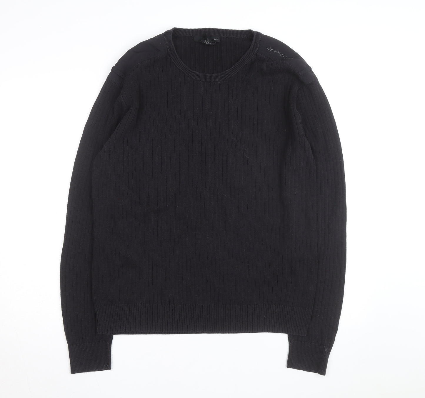 Calvin Klein Jeans Men’s Black XL Cotton Crew Neck Jumper
