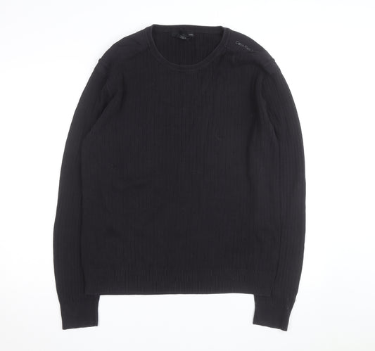 Calvin Klein Jeans Men’s Black XL Cotton Crew Neck Jumper