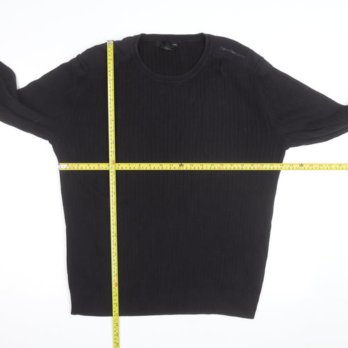 Calvin Klein Jeans Men’s Black XL Cotton Crew Neck Jumper