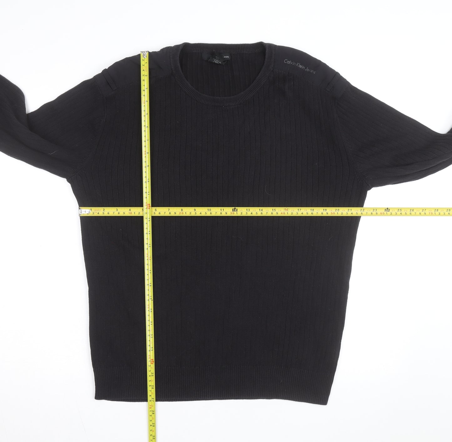 Calvin Klein Jeans Men’s Black XL Cotton Crew Neck Jumper