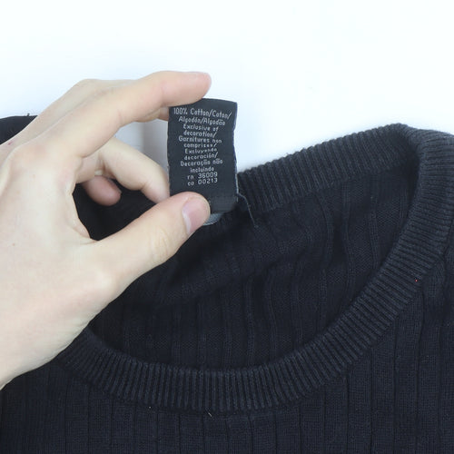 Calvin Klein Jeans Men’s Black XL Cotton Crew Neck Jumper