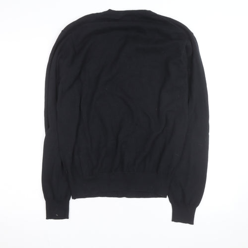 IZOD Men's Black Cotton V-Neck Jumper Medium Classic Knit