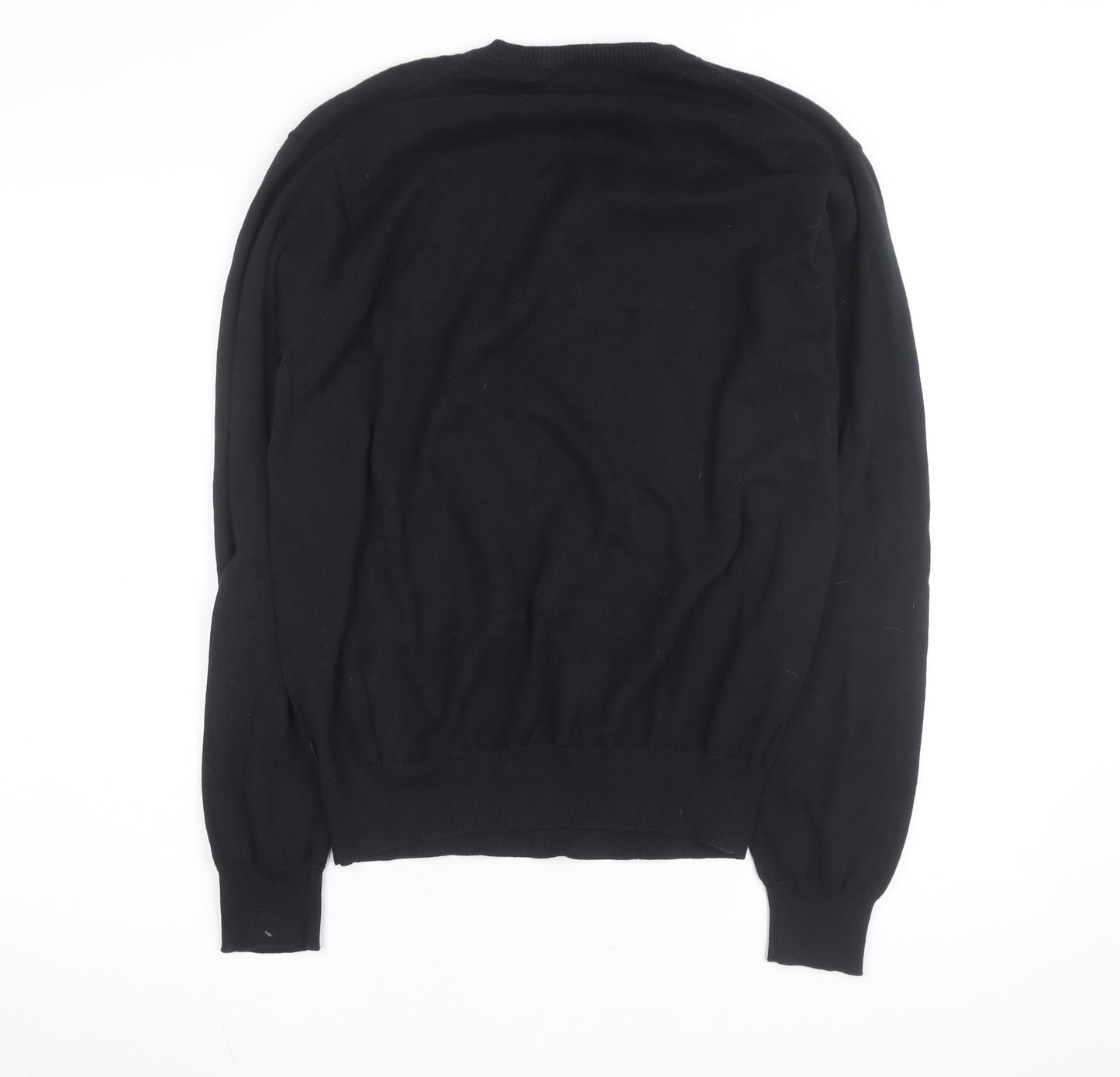 IZOD Men's Black Cotton V-Neck Jumper Medium Classic Knit