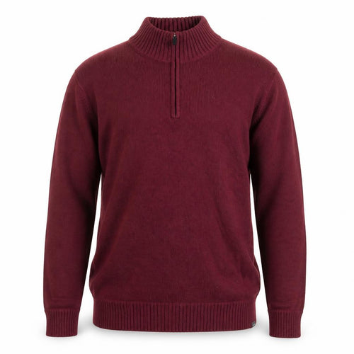 Eddie Bauer Mens XL Red 1/4 Zip Cotton Knit Jumper