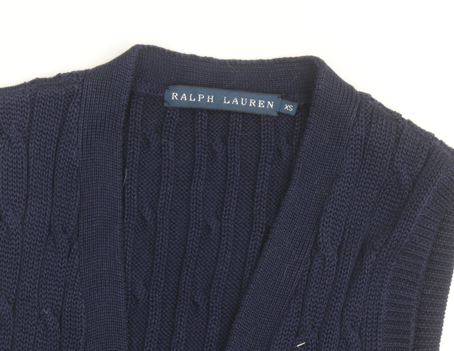 Ralph Lauren Women's Blue Cotton Knit Sleeveless Button Dress XS