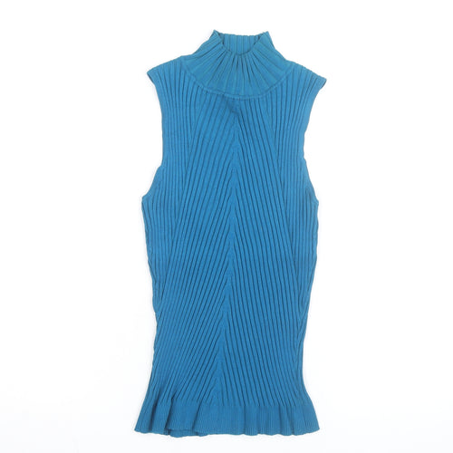 INC International Concepts Women's Blue Sleeveless Bodycon Knit Dress M