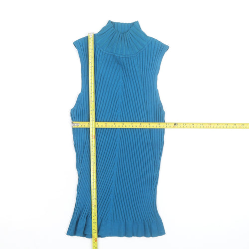 INC International Concepts Women's Blue Sleeveless Bodycon Knit Dress M