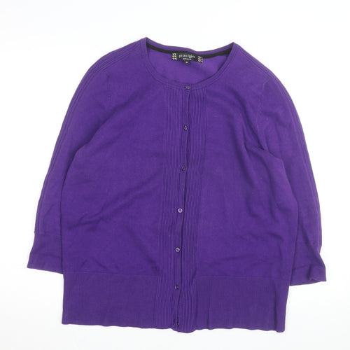 Principles by Ben de Lisi Women's Purple Cotton Cardigan Size 20