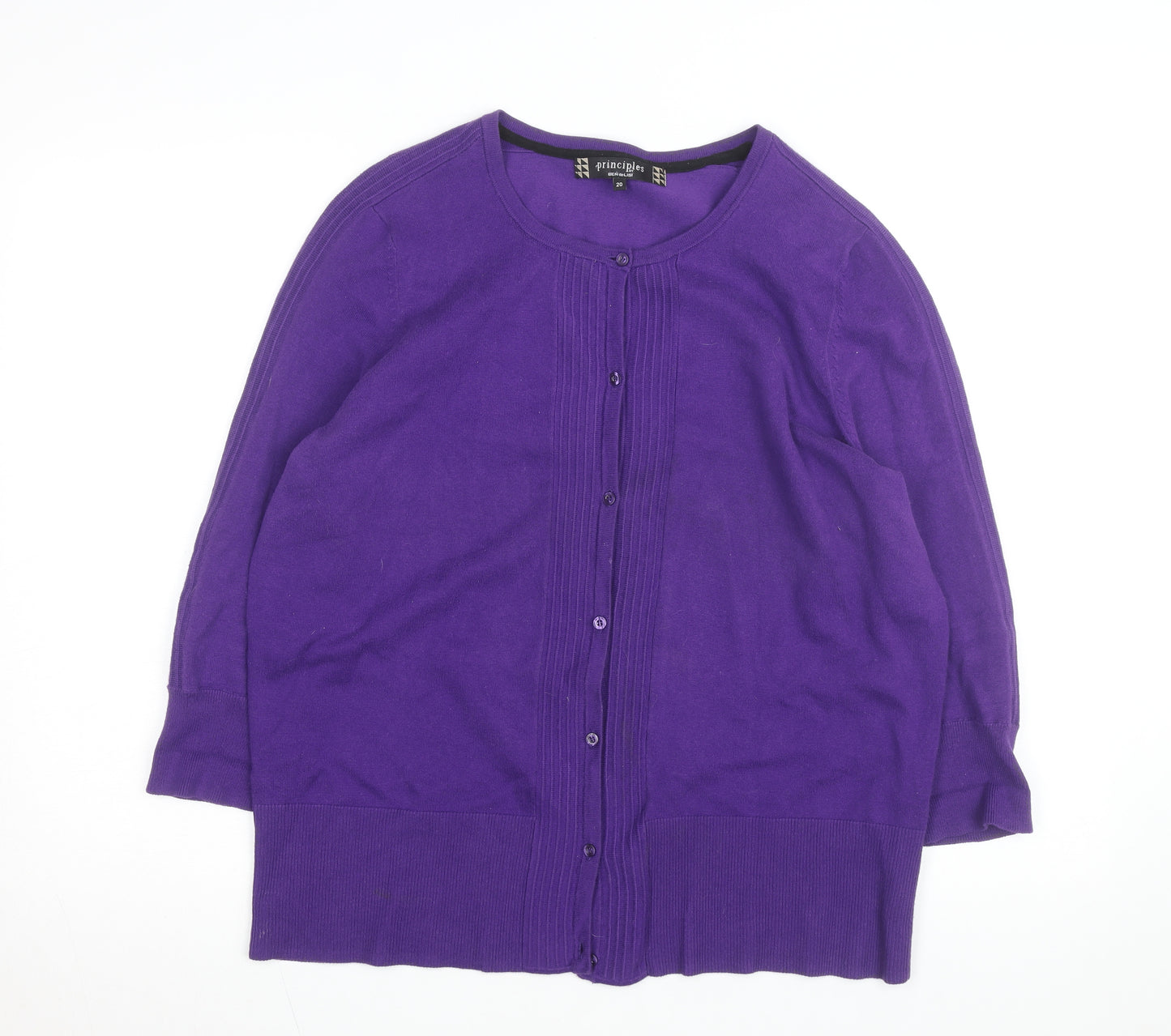 Principles by Ben de Lisi Women's Purple Cotton Cardigan Size 20