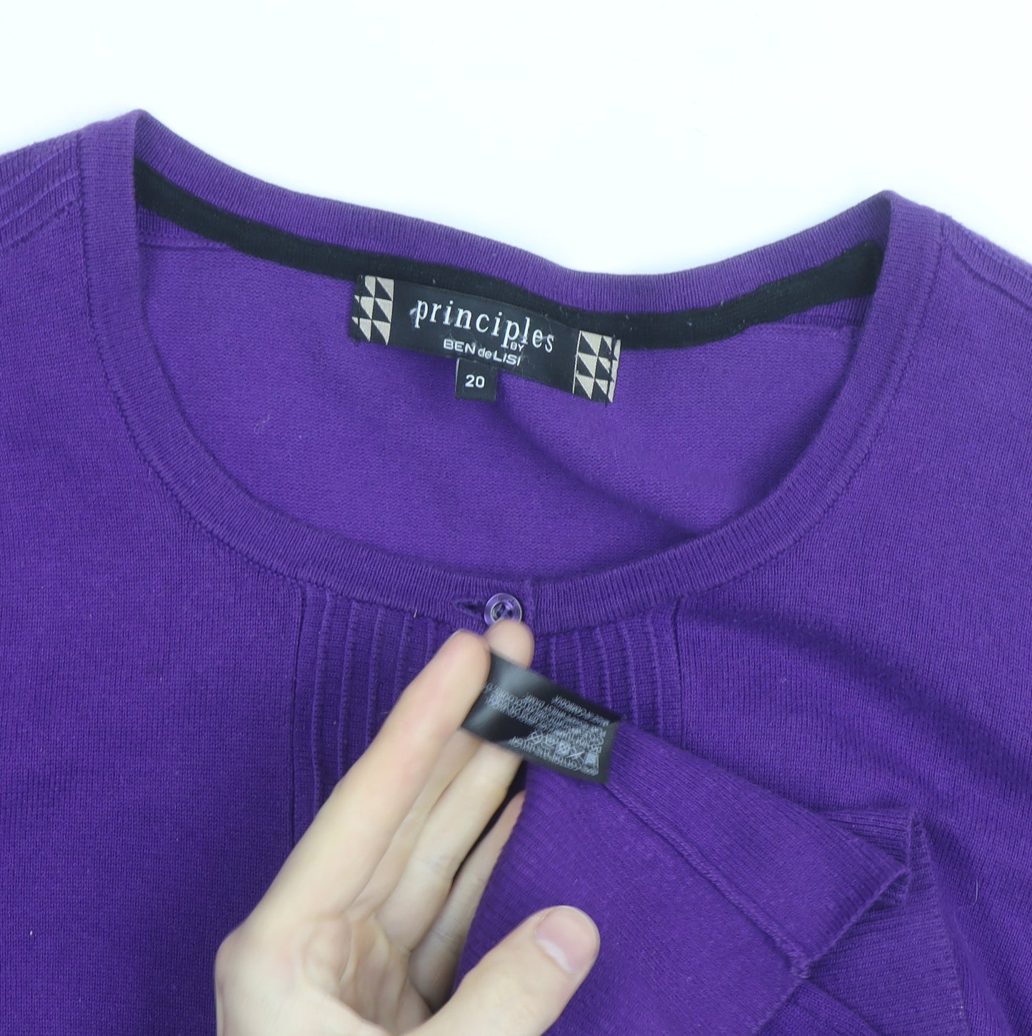 Principles by Ben de Lisi Women's Purple Cotton Cardigan Size 20