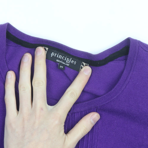 Principles by Ben de Lisi Women's Purple Cotton Cardigan Size 20