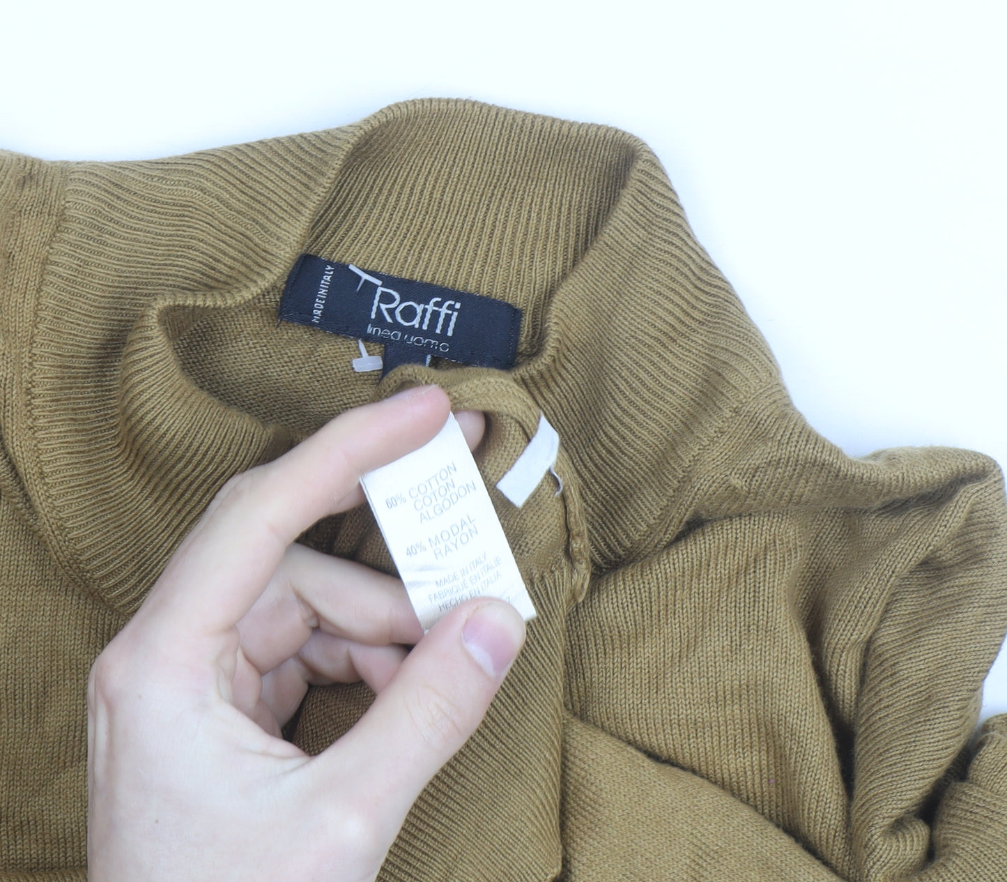 Raffi Women Brown Mock Neck Cotton Blend Pullover Jumper XL