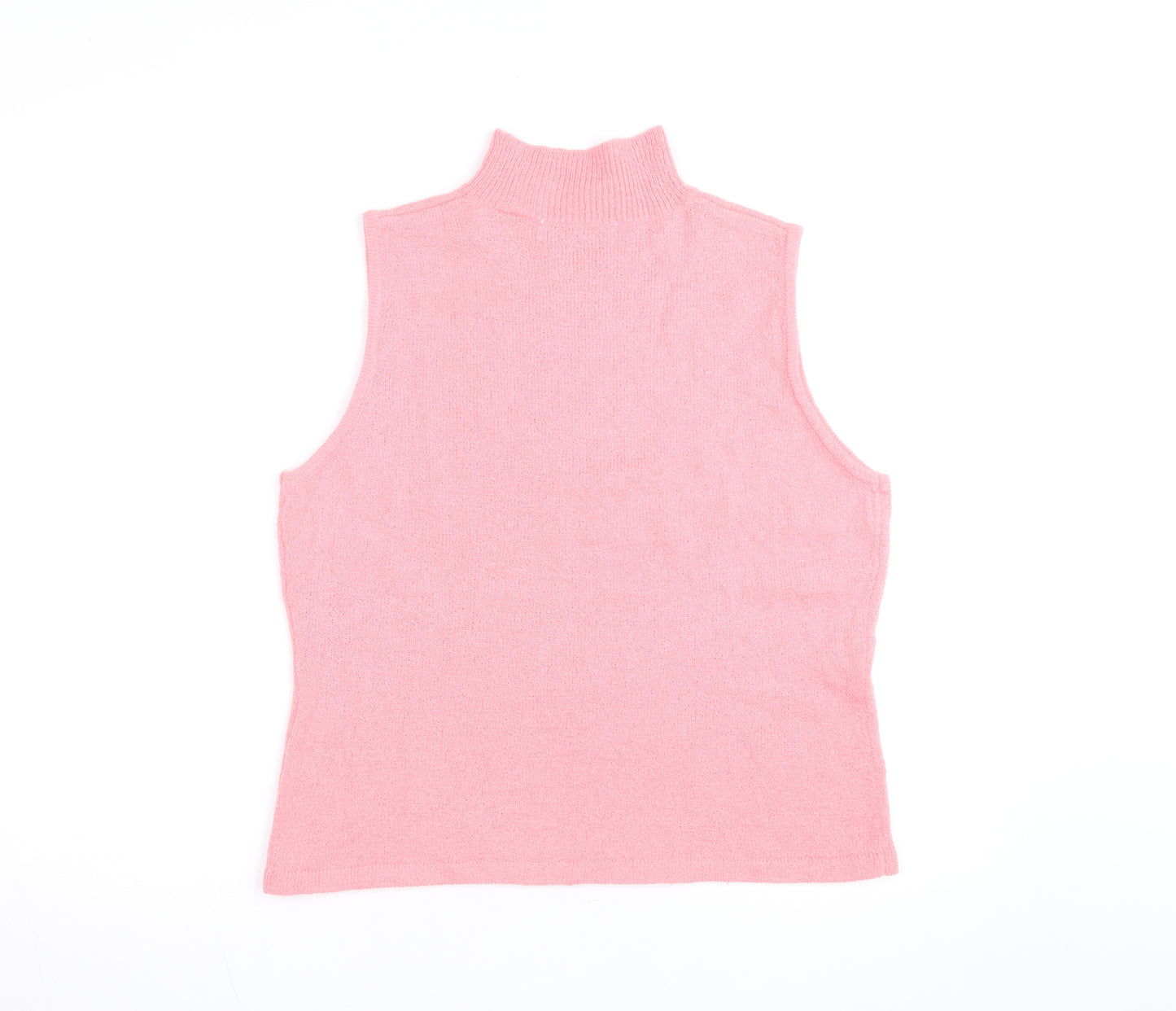 Carolyn Taylor Women’s Pink Mock Neck Sleeveless Knit Jumper XL