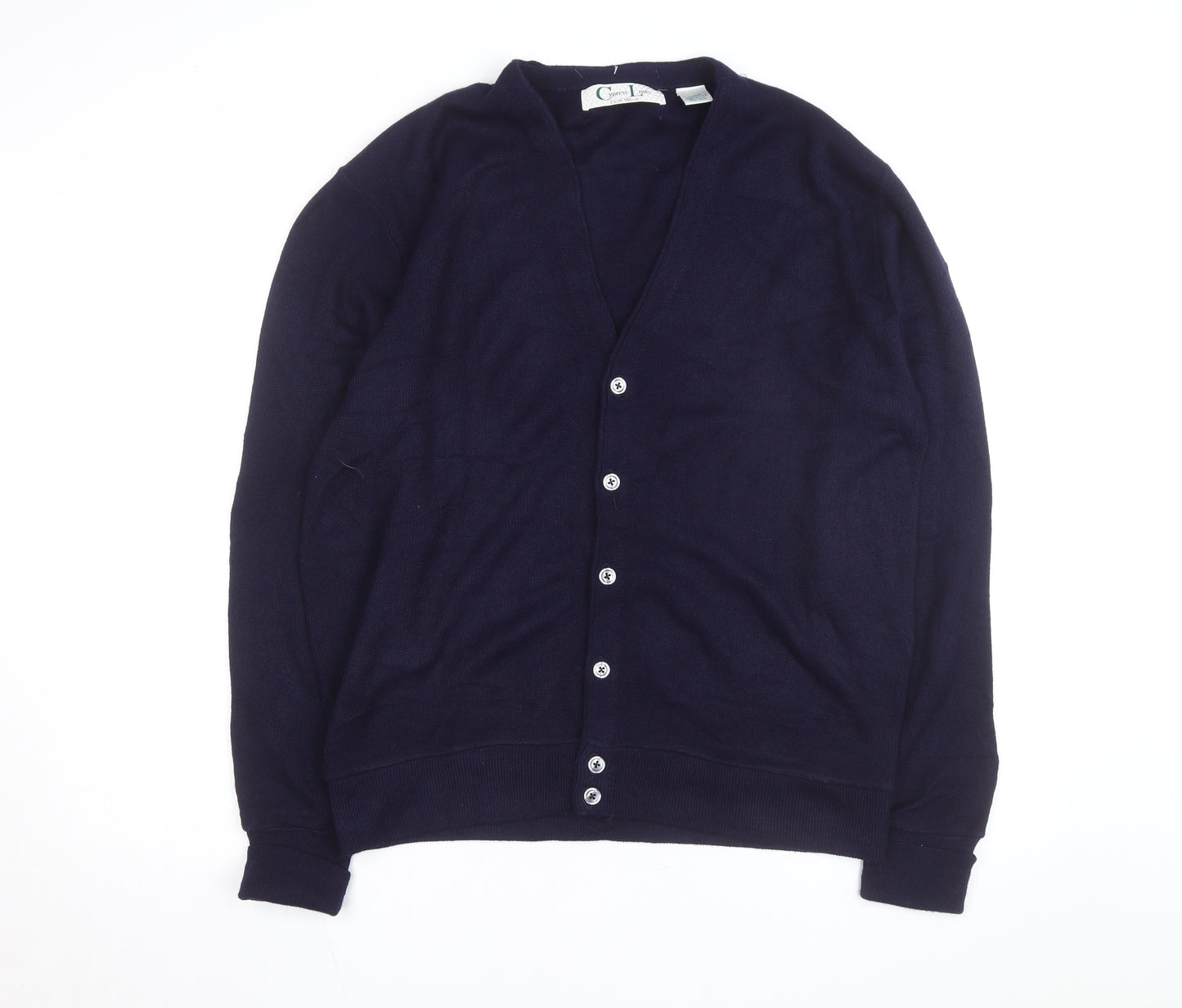 Cypress Links Men’s Blue Acrylic V-Neck Cardigan Size L Golf Wear