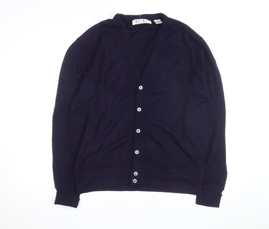 Cypress Links Men’s Blue Acrylic V-Neck Cardigan Size L Golf Wear