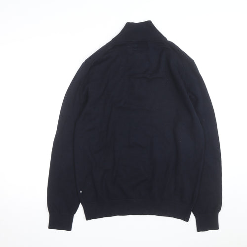 Nautica Men’s Blue Cotton 1/2 Zip Knit Sweatshirt Medium