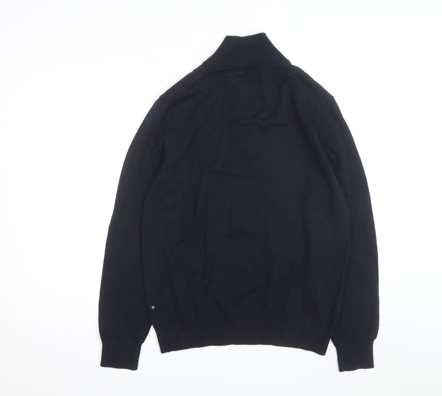 Nautica Men’s Blue Cotton 1/2 Zip Knit Sweatshirt Medium