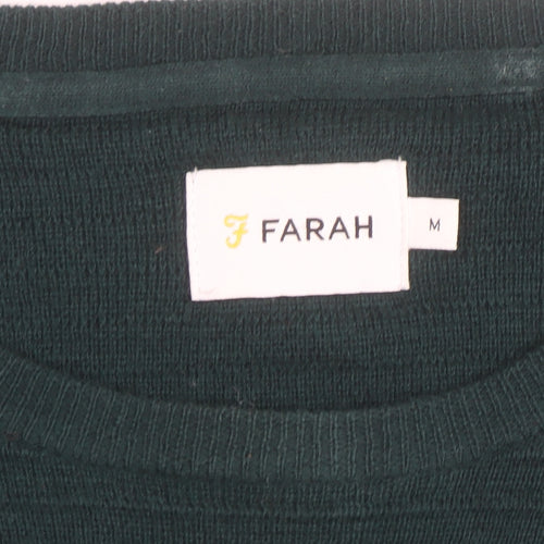 Farah Men’s Green Cotton Crew Neck Pullover Jumper Size M
