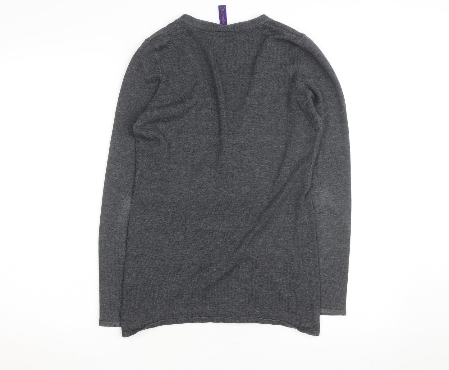 Henbury Women’s Grey V-Neck Cardigan Size Small Cotton Blend