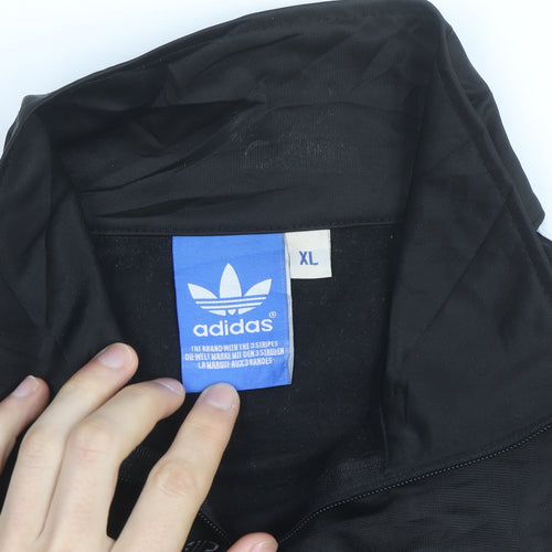 Adidas Men's Black XL Track Jacket Windbreaker Full Zip